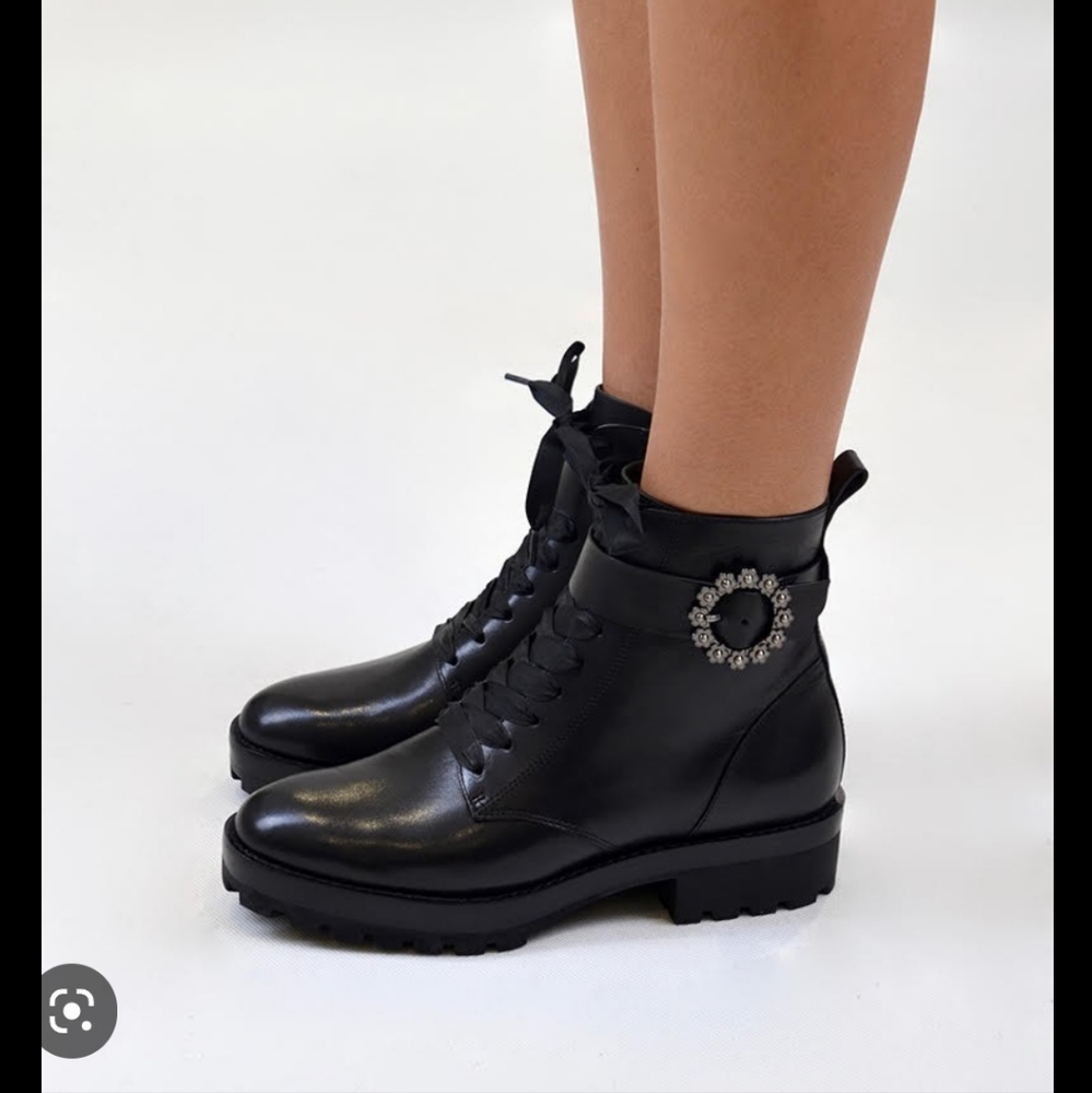 Michael Kors Ryder black leather ankle boots US 9